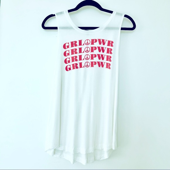 Girl Power White and Red Tank - Picture 1 of 4